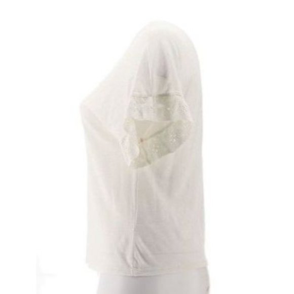 G Giuliana Eyelet Trim Top 736-023 Ivory XS - Picture 3 of 5